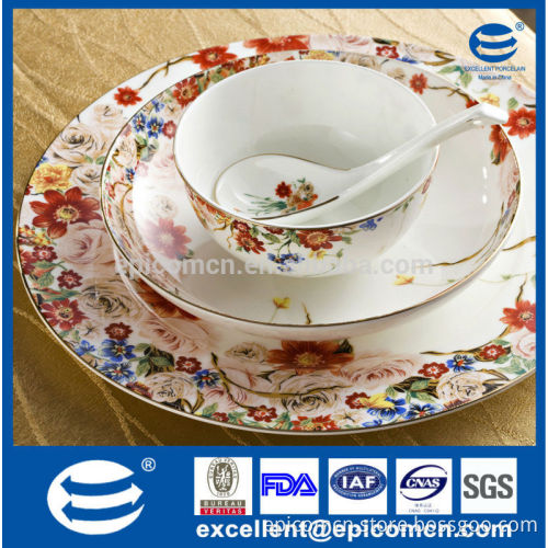 Turkey market brand names of dinner set, new bone China round dinner set wholesale